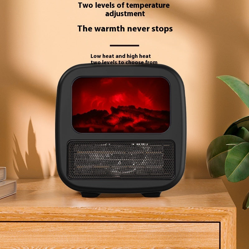 Portable 3D Flame Electric Heater – 1000W Warm Air Fan for Small Rooms