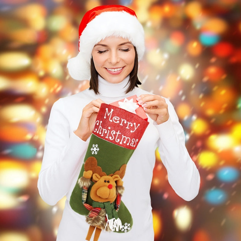 2024 3D Christmas Stockings Set - Santa, Snowman & Reindeer