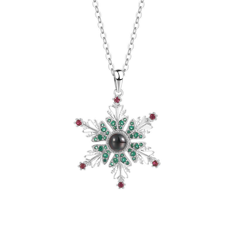 Christmas Snowflake Projection Necklace - Elegant Gift for Women
