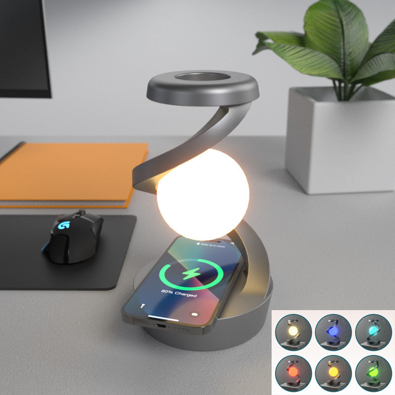 Moon Desk Lamp with Wireless Charging - Sensor Control Night Lamp