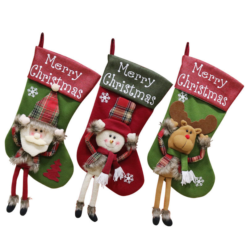 2024 3D Christmas Stockings Set - Santa, Snowman & Reindeer