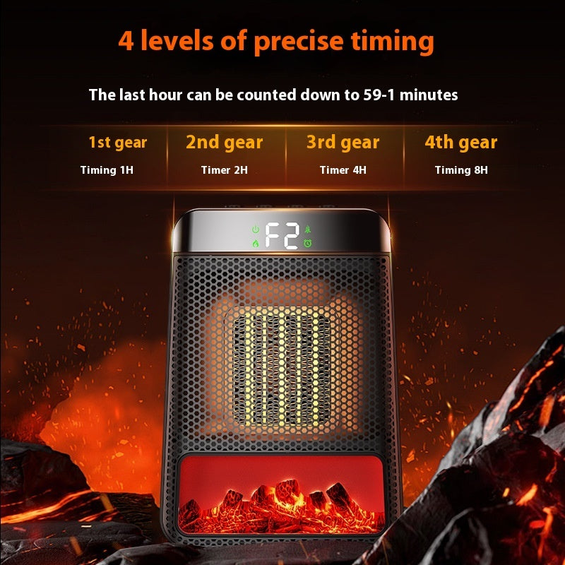 1500W Portable Fan Heater with 3D Dynamic Flame Effect